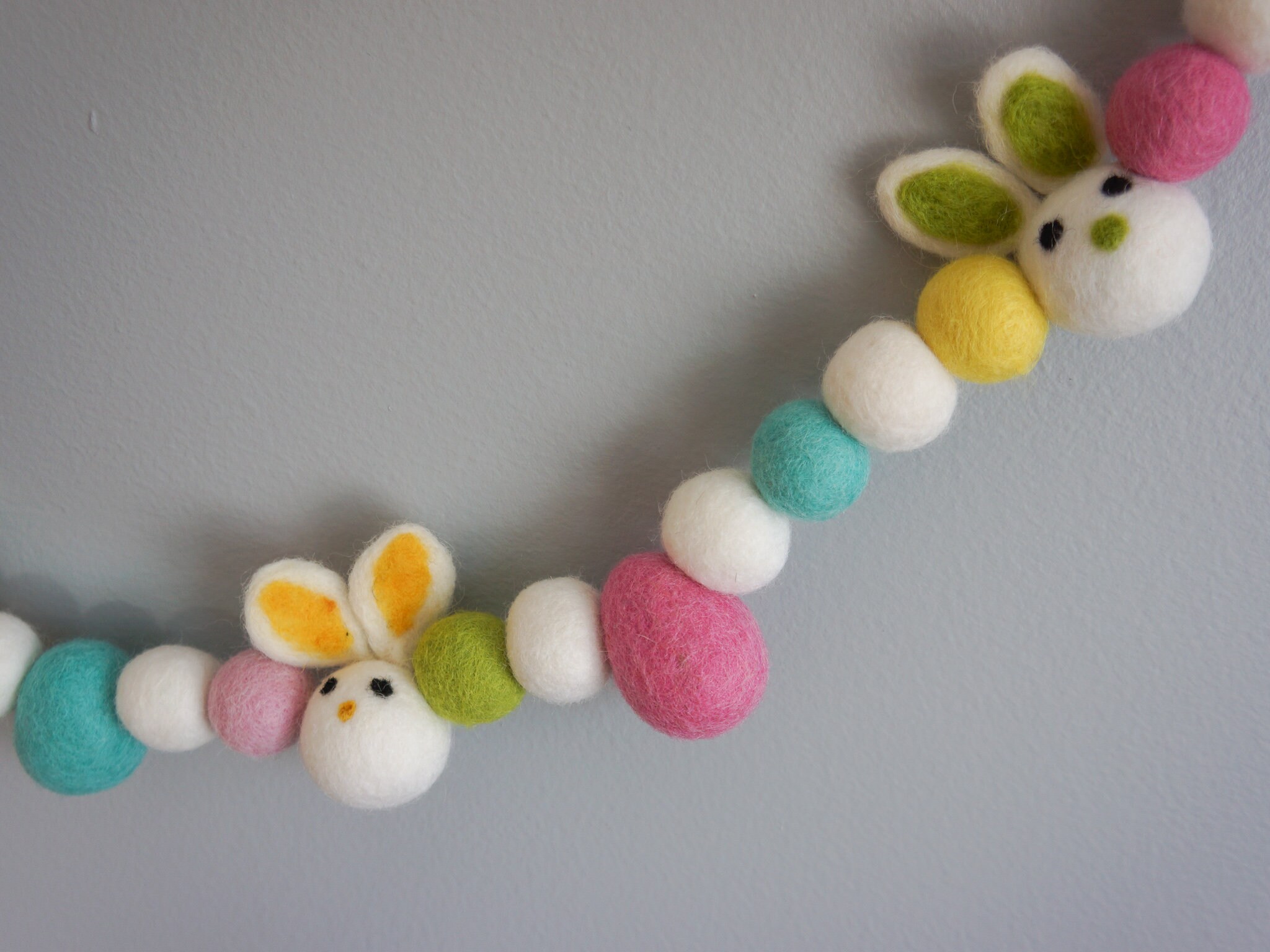 Pom Pom Garland Easter Garland. Felt Garland. Easter Decor Etsy