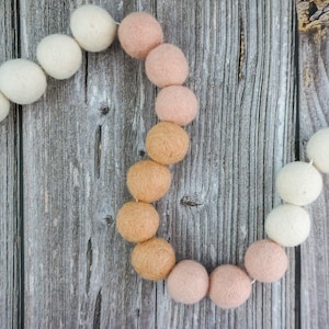 Blush Pink Garland. Felt Garland. Felt Pom Poms Garland.Felt Balls Garland. Felt Pompom Garland