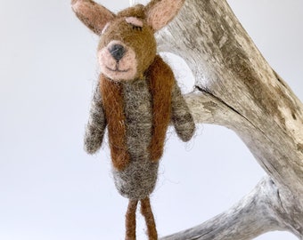 Donkey Needle Felted Ornament. Donkey Christmas Ornament. Felted Wool Christmas Tree Ornament.