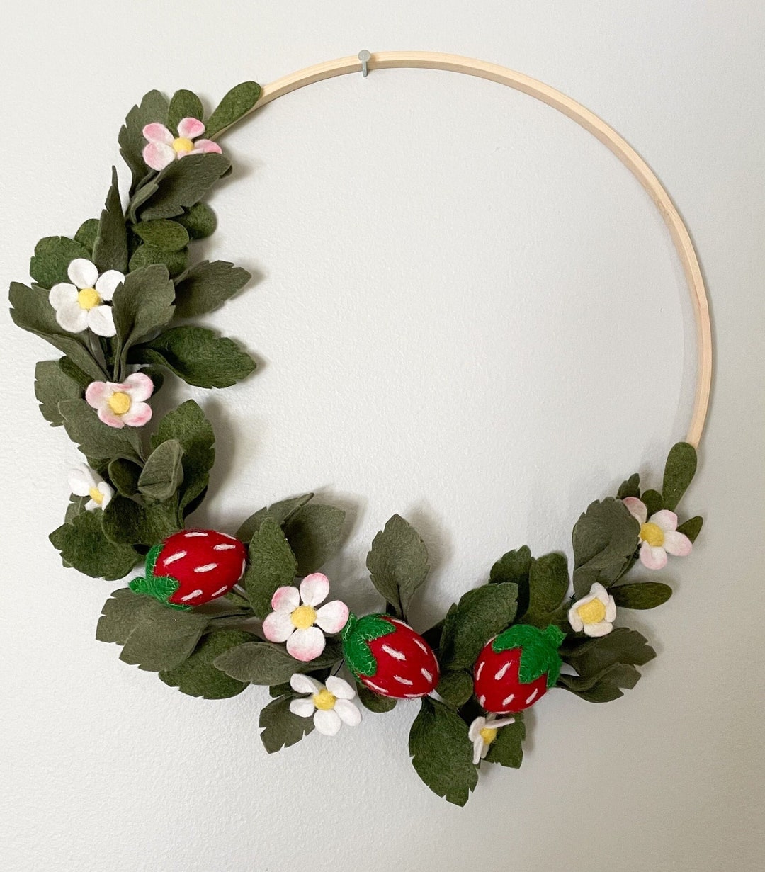 Summer Decor. Felt Wreath. Summer Felt Wreath. Strawberry Wreath ...