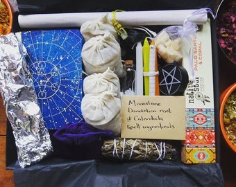 Full moon ritual manifestation surprise box - spell jar kit, witches store items, altar tools, crystals/gemstones items and surprise gifts!