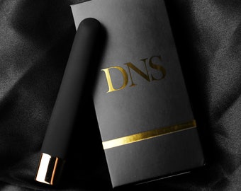 DNS Lipstick | Travel size Vibrator | Velvety Black and Gold Silicone | Powerful Adult Sex Toys Waterproof Vibrators