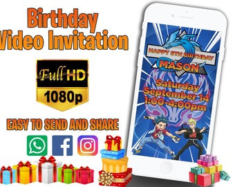 Beyblade Video Invitation, Beyblade Invitation, Beyblade Birthday, Beyblade Party, Video Invitation, Digital File