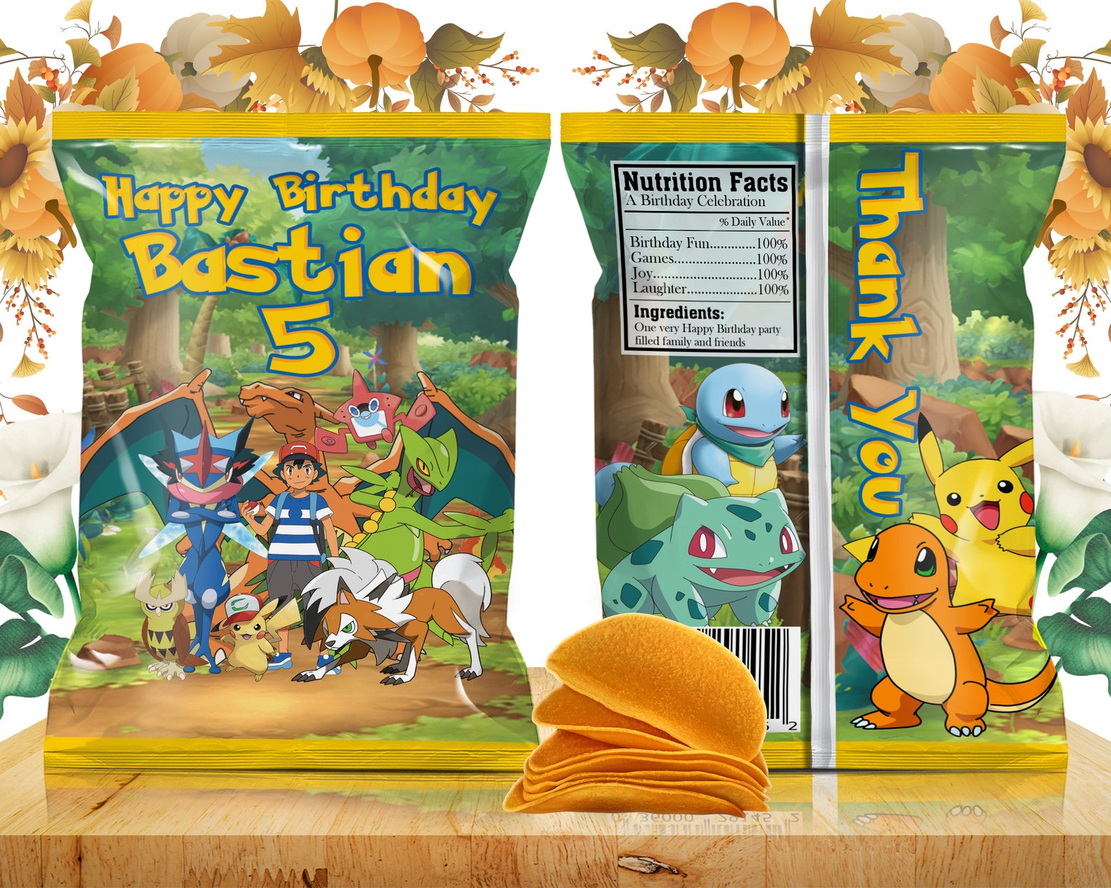 Pokemon Chip Bag Pokemon Treat Bag Pokemon Party Favor Etsy