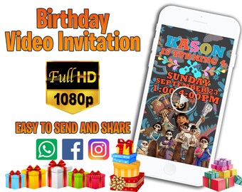 Coco Video Invitation, Coco Invitation, Coco Birthday, Coco Party, Video Invitation, Digital File