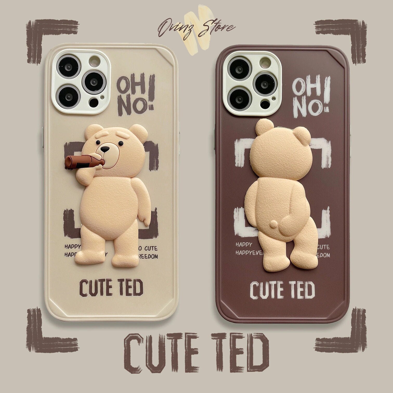 steiff bear in a case