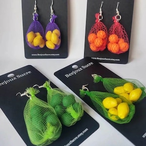 Yes, they are tiny satsumas!  When I wear these out- people talk about my earrings! I also have bags of lemons, avocados and lime
