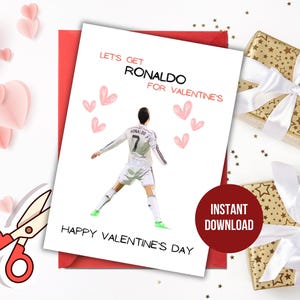 Cristiano Ronaldo |  The Goat | Football | Happy Valentine's Day | Real Madrid | Digital Card | Instant Download | Boyfriend Gift |
