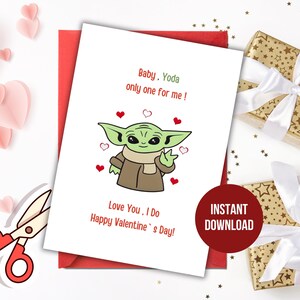 Baby Yoda / Star Wars / Feliz día de San Valentín / La mejor tarjeta de Yoda / Tarjeta digital / Descarga instantánea / Regalo para novio /