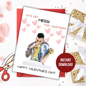 Lionel Messi |  The Goat | Football | Happy Valentine's Day | Printable Card | Digital Card | Instant Download | Boyfriend Gift | Barcelona