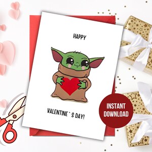 Baby Yoda / Star Wars / Feliz día de San Valentín / La mejor tarjeta de Yoda / Tarjeta digital / Descarga instantánea / Regalo para novio /