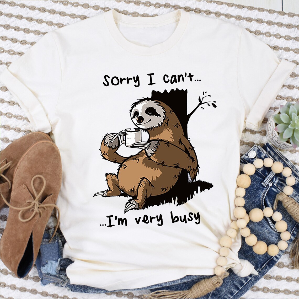 Sloth Sorry I Can't I'm Very Busy Shirt Funny Sloth | Etsy