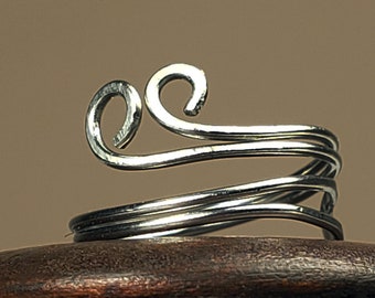 Adjustable Wave Ring, Demi Ring, Toe Ring, Stainless Steel, Parrot Safe*Non Toxic for bid owners