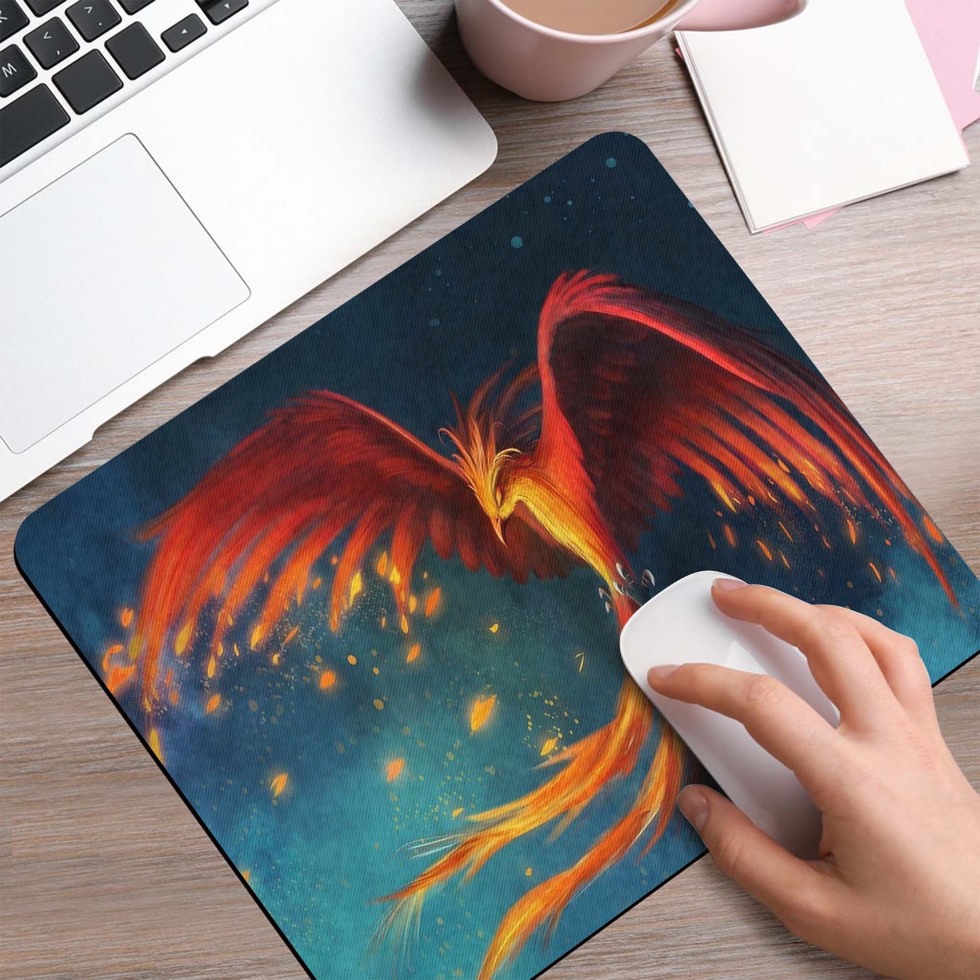 Phoenix Mouse pad / Fire phoenix mouse pad / Phoenix mouse mat Etsy