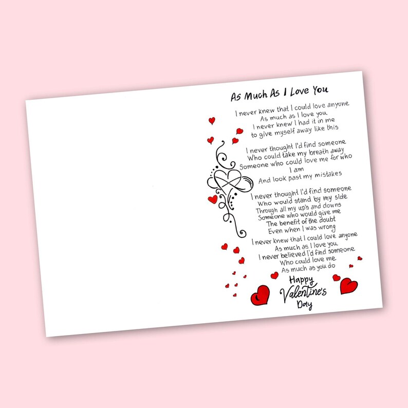 Valentines Day Husband Printable Card With Romantic Message. Love Card ...