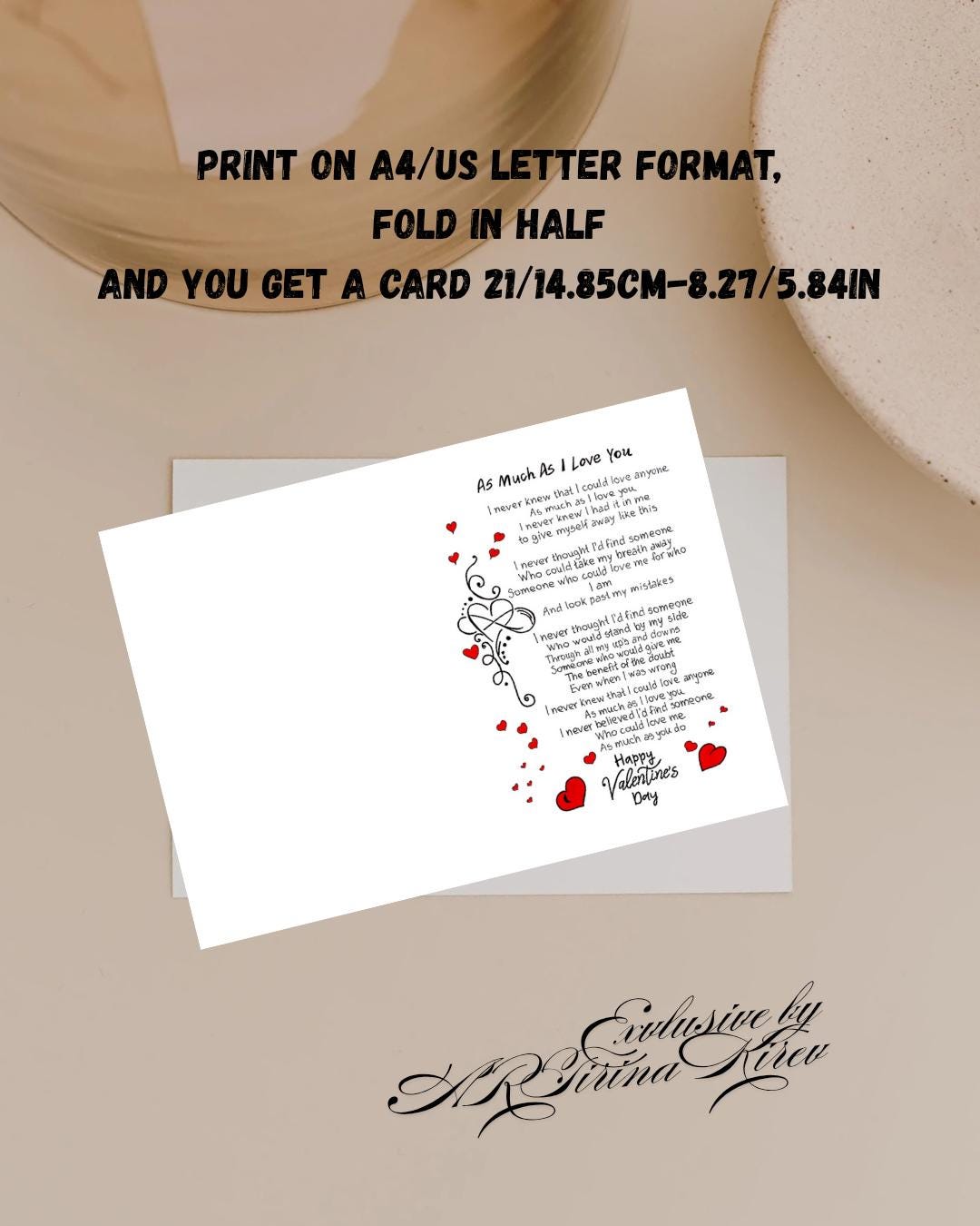 Valentines Day Husband Printable Card With Romantic Message. Love Card ...