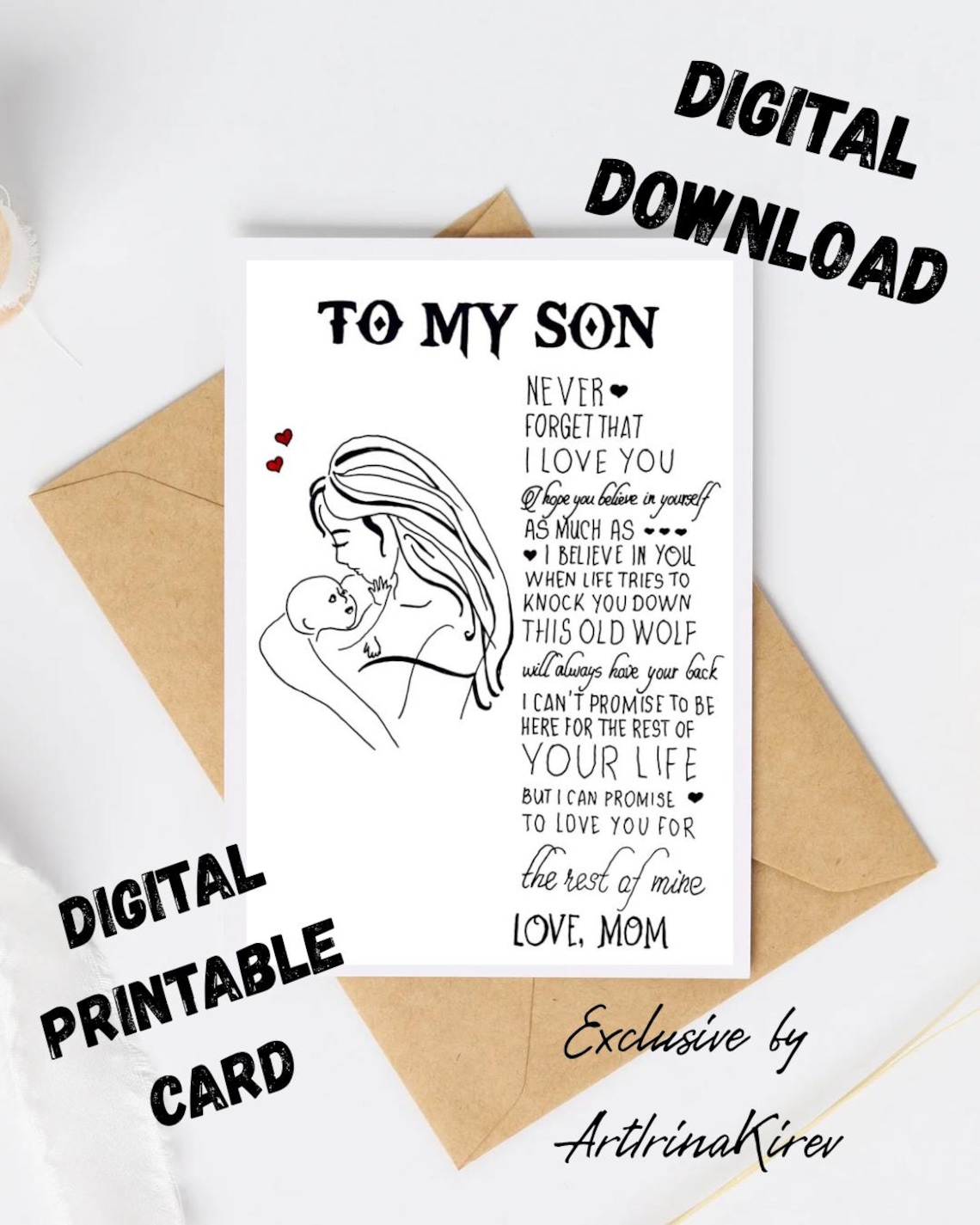 To My Son Love From Mom Digital Card. Never Forget That I Love You ...