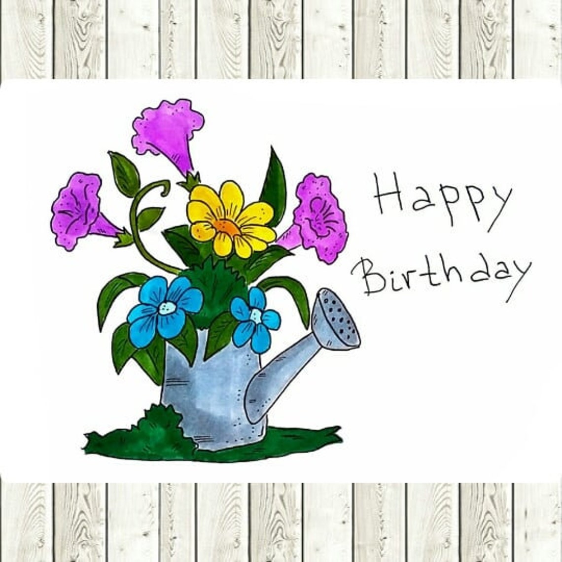 Happy Birthday Gardener Card Print. Gardening Greeting Card. - Etsy