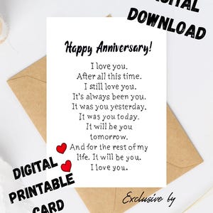 Husband Anniversary Card print. Happy Anniversary Card For Him. I love you Card For Husband. You Are The love Of My Life Digital Card.