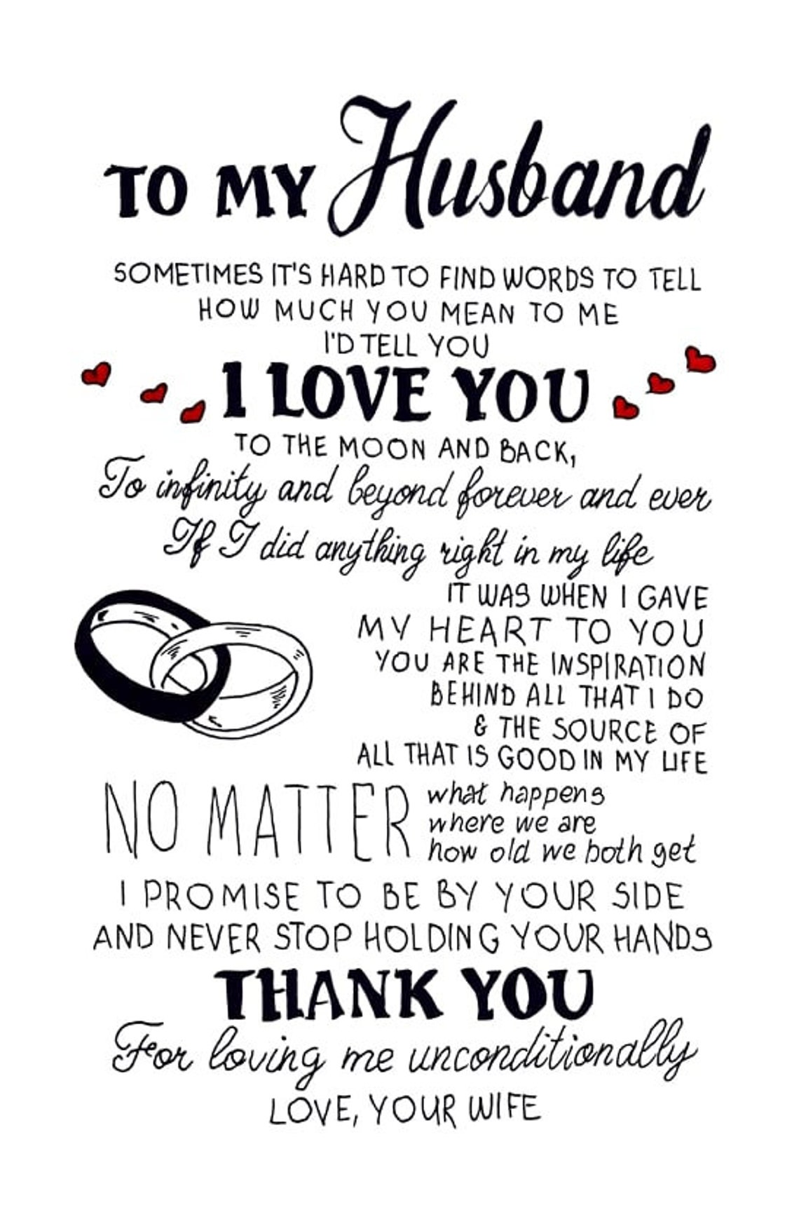 To My Husband I Love You Digital Card. Romantic Card for - Etsy