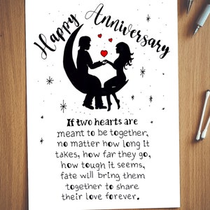 Husband Anniversary Printable Card. Happy Anniversary Card Gift for ...