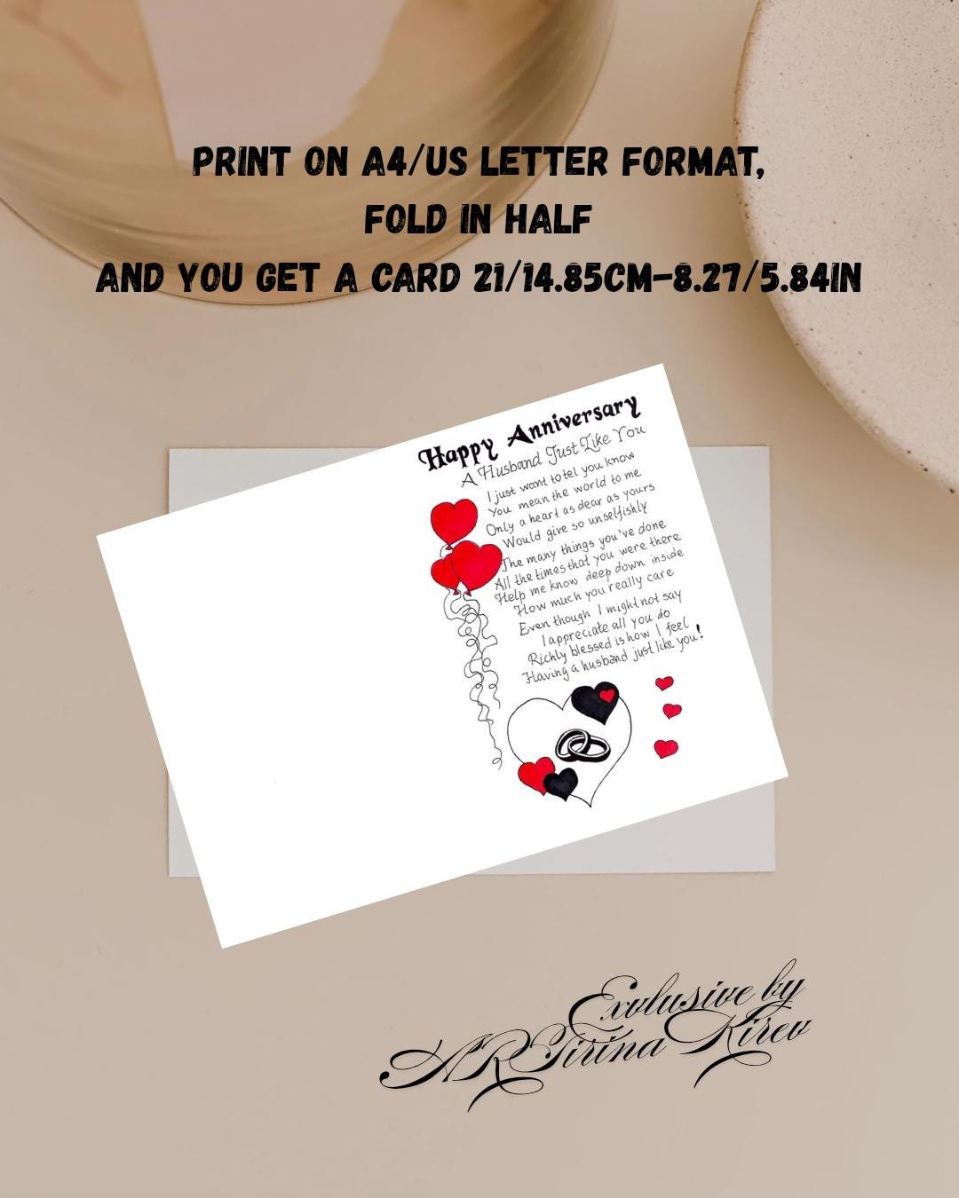 Printable Anniversary Husband Gift Card. to My Husband Anniversary Card ...