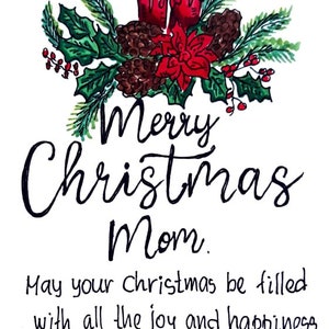 Merry Christmas Card for Mom. Christmas Wishes Card for Mom. Christmas ...