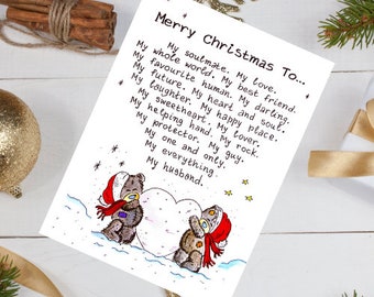 Romantische Weihnachtskarte Für Ehemann – Personalisierbar, Mit Liebevollem Design