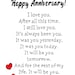 Husband Anniversary Card Print. Happy Anniversary Card for Him. I Love ...