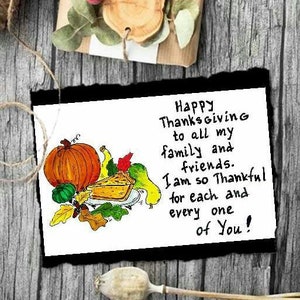 Happy Thanksgiving Card Print. Thanksgiving Card for Family and Friends. Thankful Greeting Card  Printable.