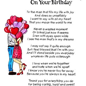 Printable Husband Birthday Card Gift. to My Husband Card for Birthday ...