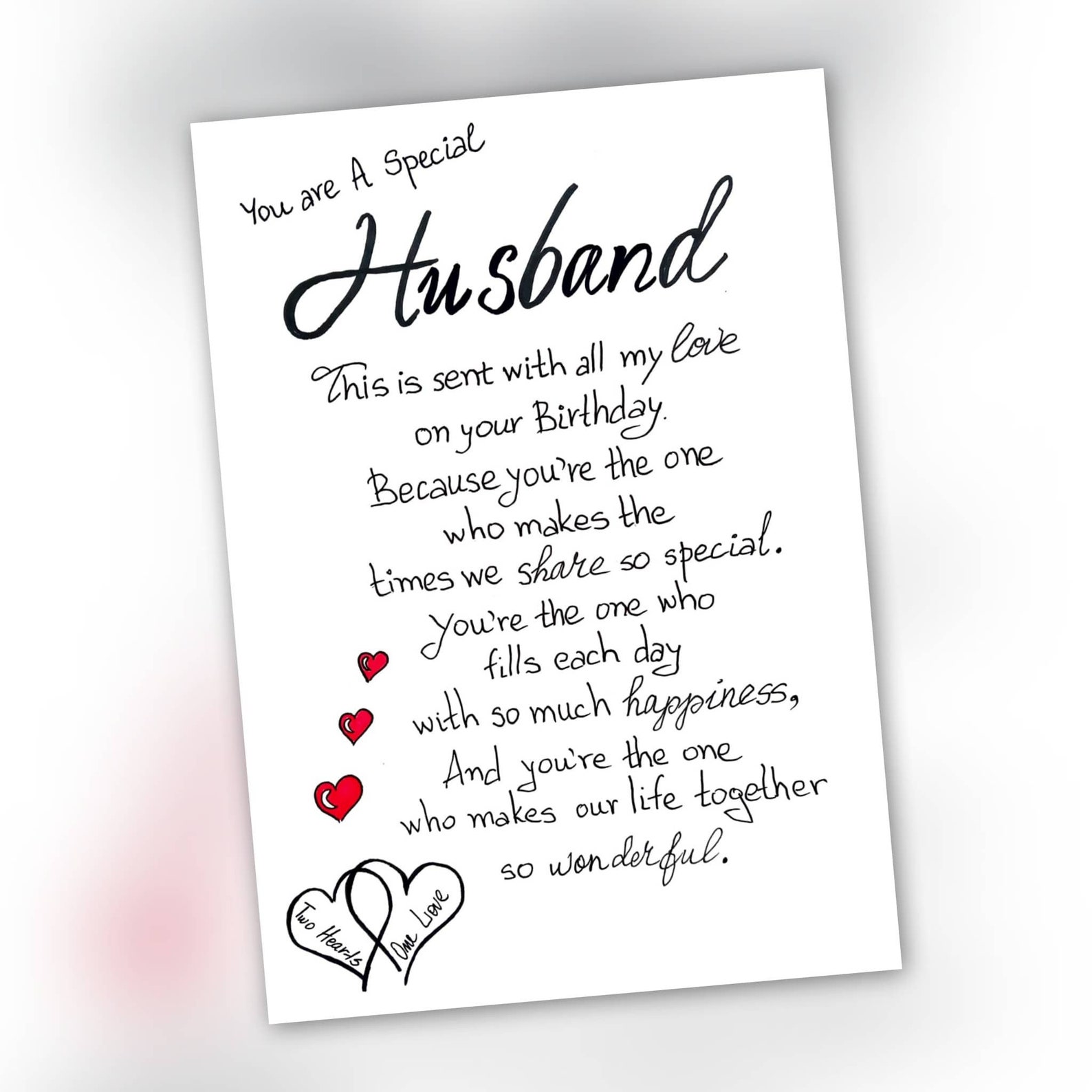 Birthday Husband Printable Card. to My Husband Birthday Card. Greeting ...