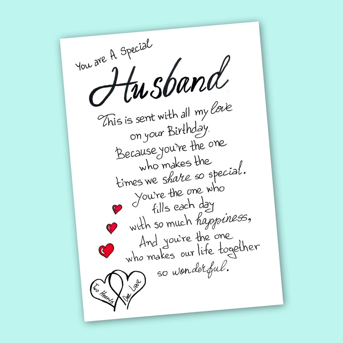 Birthday Husband Printable Card. to My Husband Birthday Card. Etsy