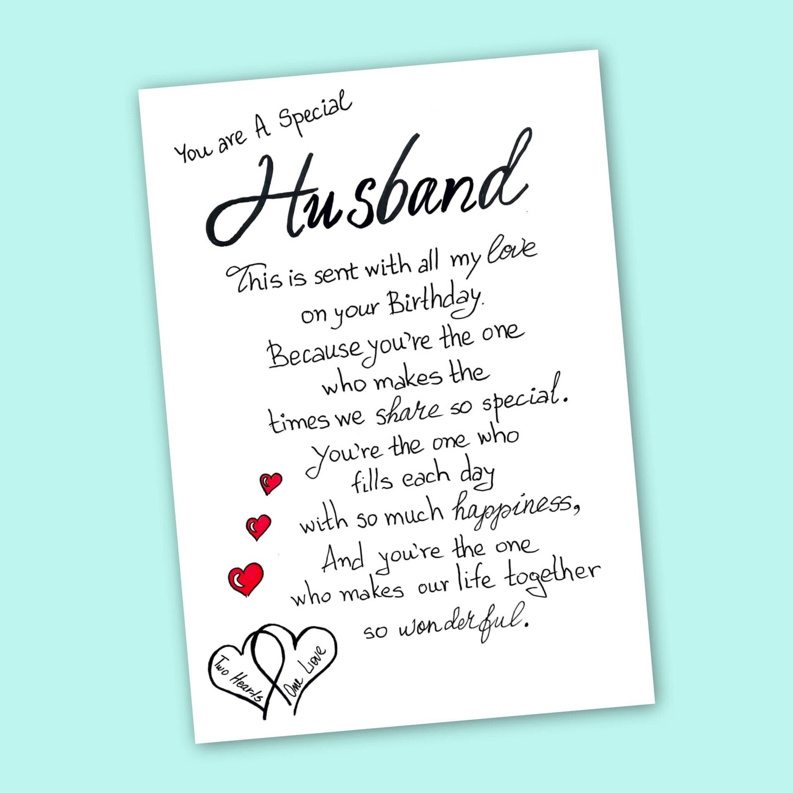 Birthday Husband Printable Card. to My Husband Birthday Card. Greeting ...