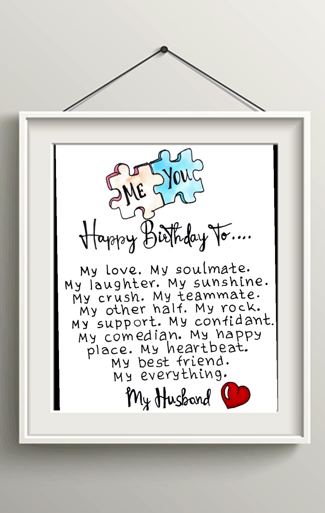Happy Birthday Husband Card Print
