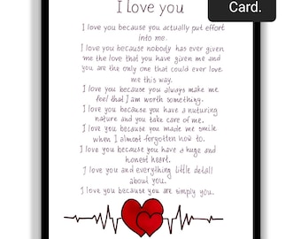 To My Husband Birthday Printable Card. I Love You Husband Card. Romantic Card For Husband. Love Mesage Card For Husband. Digital Download.
