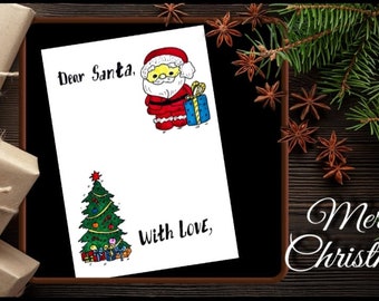 Letter to Santa Printable. Kids Letter to Santa Claus. Christmas Wish List. Father Christmas Letter. Printable Wish Kids Letter To Santa.