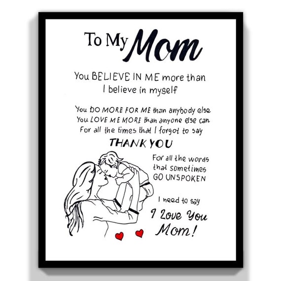 To My Mom Gift Card for Birthday. Message Birthday Mom Card - Etsy Singapore