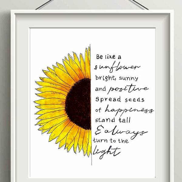 Watercolor Sunflower - Etsy