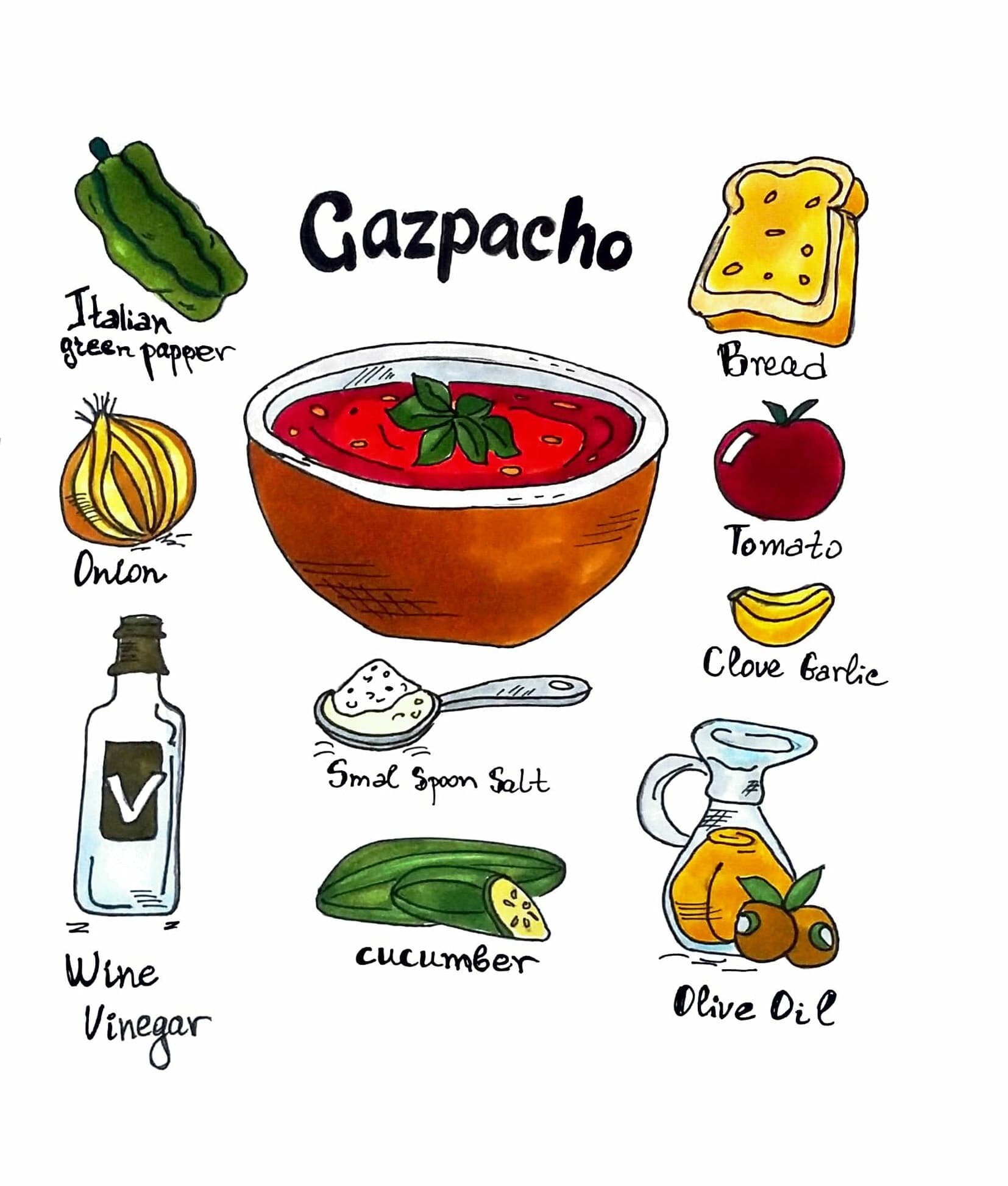 Utensils Used In Spanish Cuisine Clipart