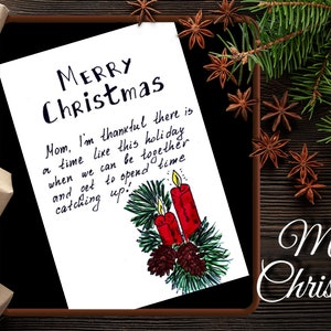 Vrolijke kerstkaart voor mama. Kerstwensen kaart voor mama. Kerst message card voor moeder digitale download.
