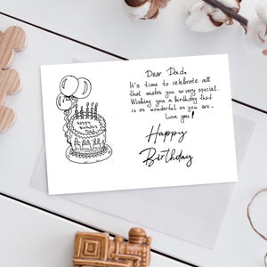 Happy Birthday Card for Dad Print. Birthday Message Card for Dad. Birthday Quotes Card for Dad. Digital Download.