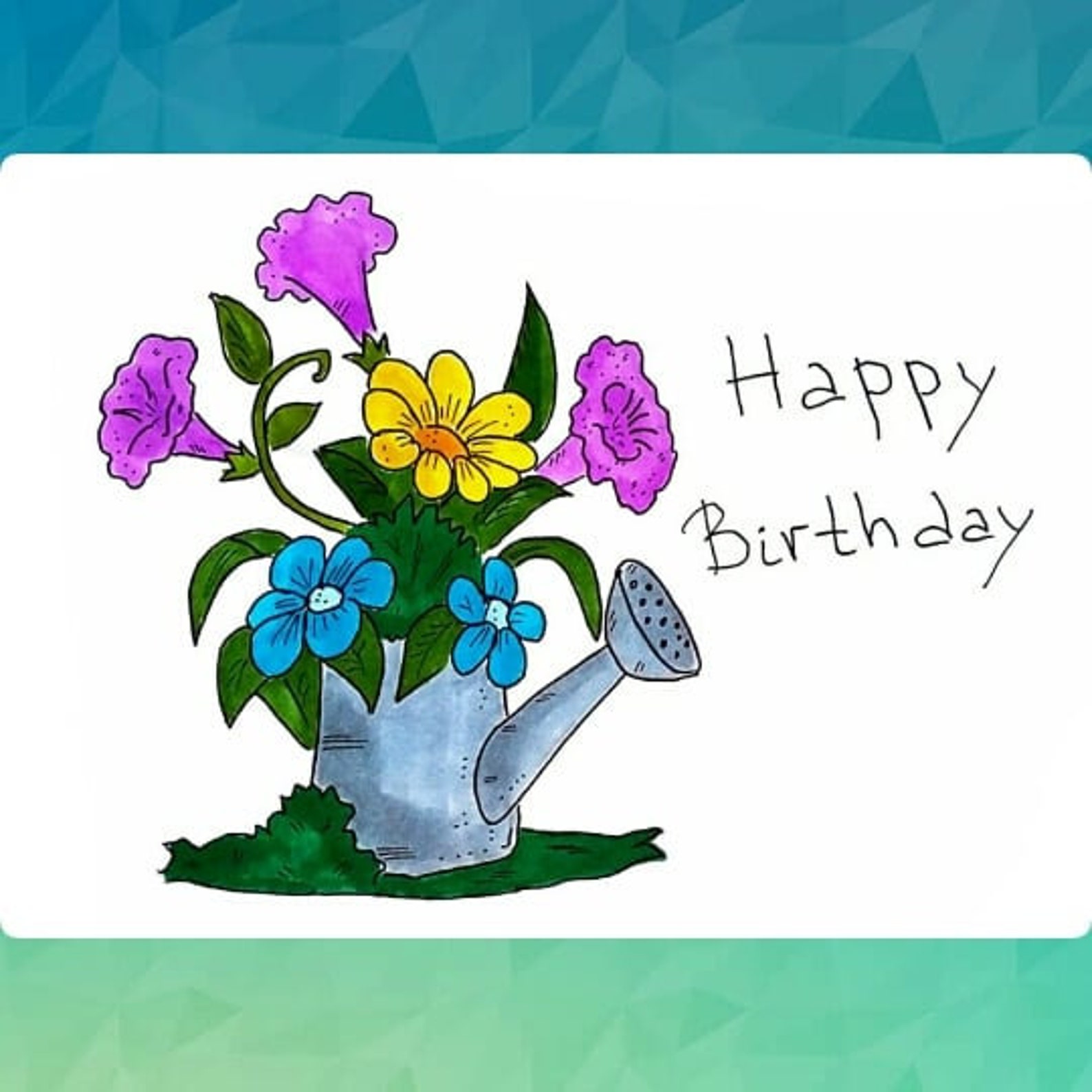 Happy Birthday Gardener Card Print. Gardening Greeting Card. Etsy