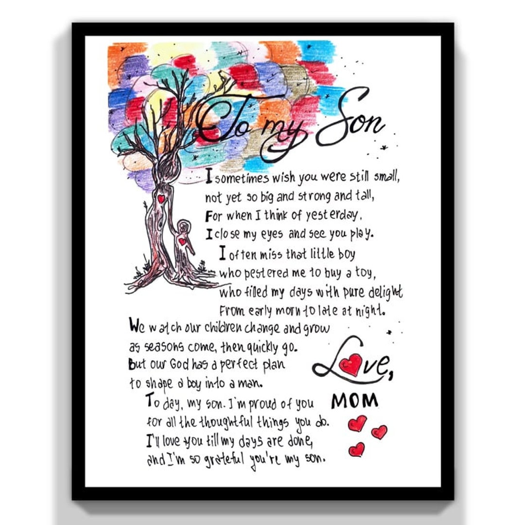 Carte postale for Sale avec l'œuvre « À mon fils cadeau de maman - beau  cadeau avec message d'amour comme cadeau d'anniversaire, cadeau de Noël,  cadeau de remise des diplômes pour fils