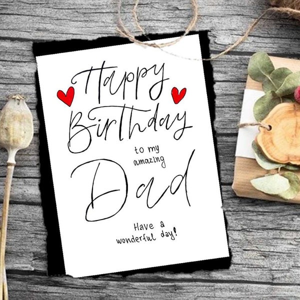 Happy Birthday Card for Dad Print. Birthday Card for Dad. Father Birthday Card Printable. Dads Birthday Card. Digital download.