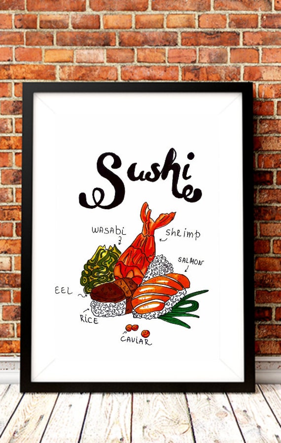 Sushi Art Recipe Print Sushi Art Printable Sushi Wall Art Etsy Sushi Art Recipe Print Sushi Art Printable Sushi Wall Art Etsy