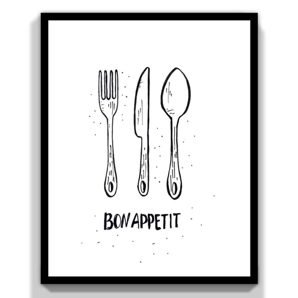 Black and White Kitchen Wall Art Print Decor. Set of 4 Kitchen Etsy