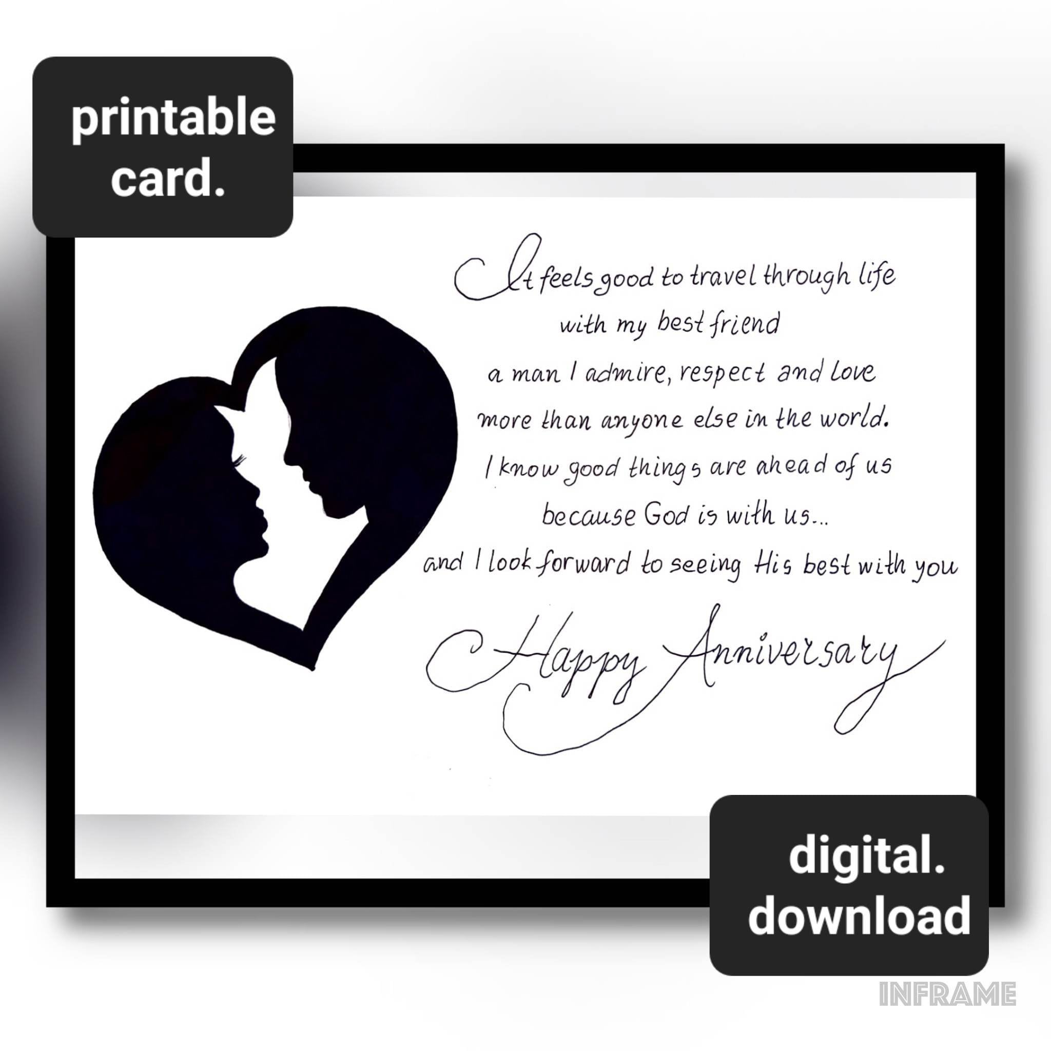 Husband Anniversary Printable Card. Romantic Husband Gift Card. to My ...