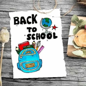 Descarga digital de la tarjeta de regreso a la escuela. Tarjeta de regalo para profesores. Tarjeta de regalo del primer día de clases. Tarjeta escolar imprimible. Descarga digital.