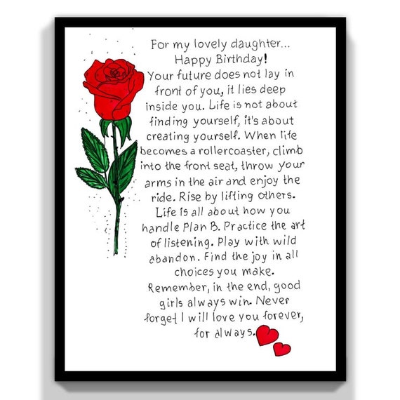 Happy Birthday Card for Daughter. Birthday Message for - Etsy Sweden
